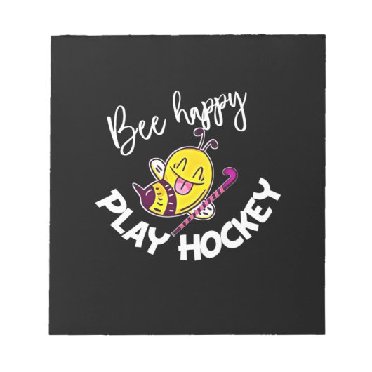 Beekeeper Gift | Bee Happy Play Hockey Notitieblok (Voorkant)