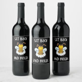 Beekeeper Gift | Bee Yoga Sit Back And Relax Wijn Etiket (Flessen)