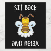 Beekeeper Gift | Bee Yoga Sit Back And Relax Wijn Etiket (Enkel label)