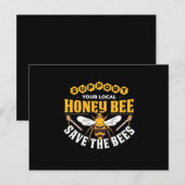 Beekeeper Gift | Honey Bee Save The Bees Briefkaart (Voorkant / Achterkant)