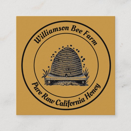 BeeKeeper Honey Apairist  Hive Design Vierkante Visitekaartje (Voorkant)