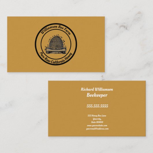BeeKeeper Honey Apairist Hive Design Visitekaartje (Voorkant / Achterkant)