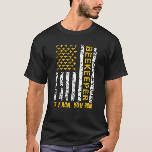 Beekeeper Men Women US Flag Honeybee Beekeeping Be T-shirt (Voorkant)