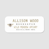 BEEKEEPER NAME TAG MET Honeybee (Voorkant)