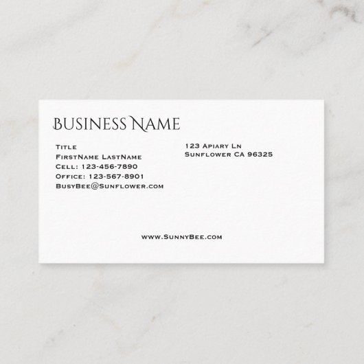 Beekeeper Visitekaartje (Achterkant)