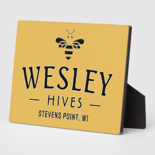 Beekeeper's bijenstal voor de boerenmarkt fotoplaat