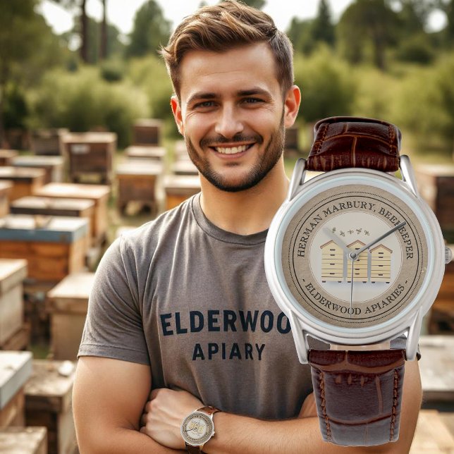Beekeeper's Custom Watch met 3 bijenkorven op Kraf Horloge (Creator heeft geüpload)