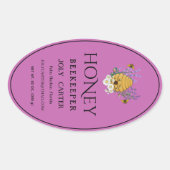 Beekeeping Honey Labels | Honeybee & Honeycomb Des (Voorkant)