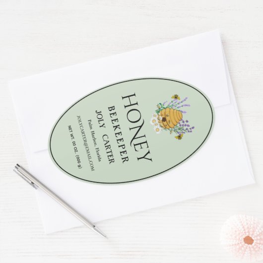 Beekeeping Honey Labels | Honeybee & Honeycomb Des (Envelop)