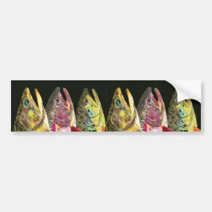 Beekforel, Regenboogforel, Bruine Forel Vissen Bumpersticker