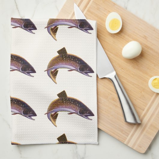  beekforel vis, sport Gevist visser Theedoek (Quarter Fold)