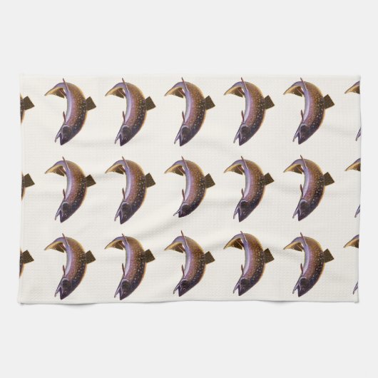  beekforel vis, sport Gevist visser Theedoek (Horizontaal)