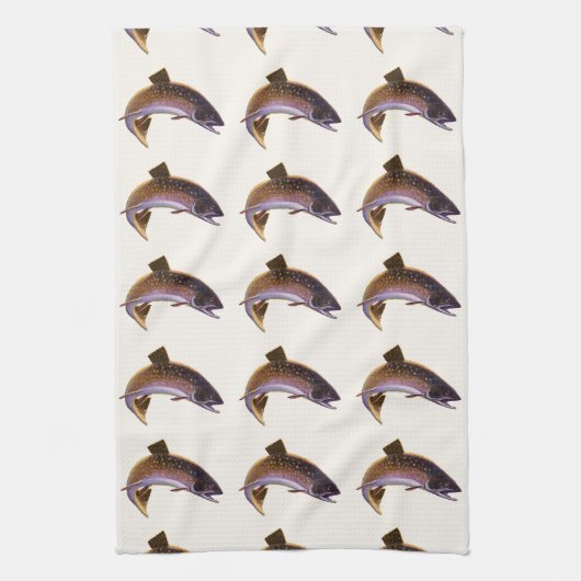  beekforel vis, sport Gevist visser Theedoek (Verticaal)