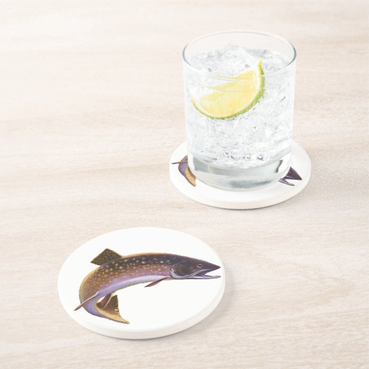  beekforel vis, sport Gevist visser Zandsteen Onderzetter (Zijkant)