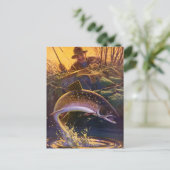 beekforel vis visser, sport Gevist Briefkaart (Staand voorkant)