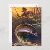 beekforel vis visser, sport Gevist Briefkaart (Voorkant / Achterkant)