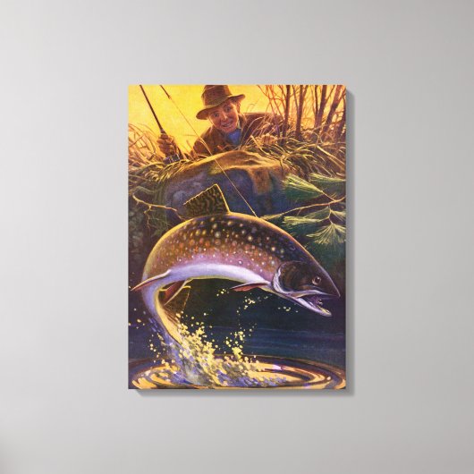 beekforel vis visser, sport Gevist Canvas Afdruk (Voorkant)