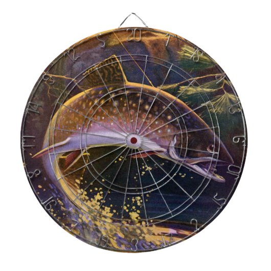 beekforel vis visser, sport Gevist Dartbord (Voorkant)