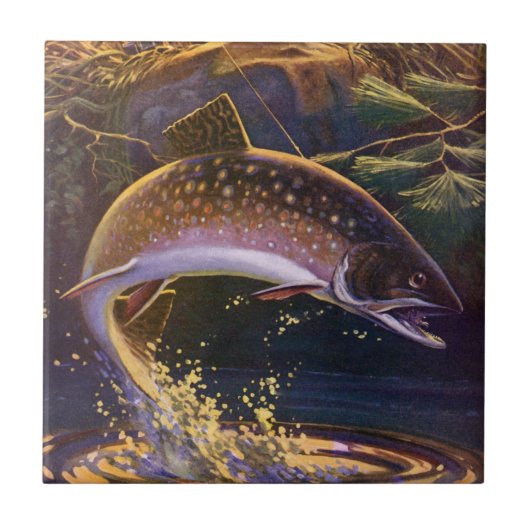  beekforel vis visser, sport Gevist Tegeltje (Voorkant)