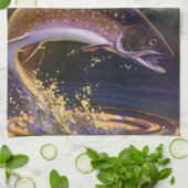 beekforel vis visser, sport Gevist Theedoek (Gevouwen)