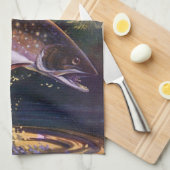 beekforel vis visser, sport Gevist Theedoek (Quarter Fold)