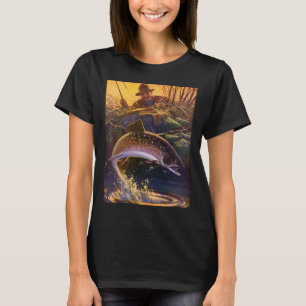 Beekforel Visser, Vintage Sportvissen T-shirt