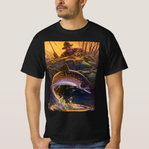 Beekforel Visser, Vintage Sportvissen T-shirt