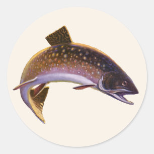 Beekforelvis, Vintage sportvisserij visser Ronde Sticker