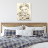 beeld in de tuin I Canvas Afdruk (Insitu (Slaapkamer))