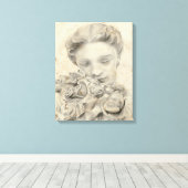 beeld in de tuin I Canvas Afdruk (Insitu (Houten vloer))