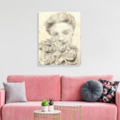 beeld in de tuin I Canvas Afdruk (Insitu (Woonkamer))