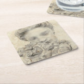 beeld in de tuin I Kartonnen Onderzetters (Schuin)