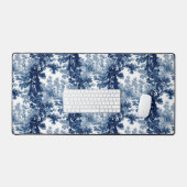 beeld in het landschap Toile-Blue en White Bureaumat (Keyboard & Muis)