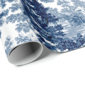  beeld in het landschap Toile-Blue en White Cadeaupapier (Rol Hoek)