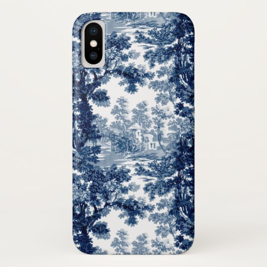  beeld in het landschap Toile-Blue en White Case-Mate iPhone Case (Achterkant)