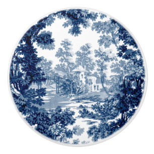 beeld in het landschap Toile-Blue en White Keramische Knop