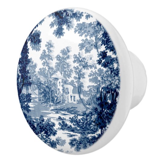  beeld in het landschap Toile-Blue en White Keramische Knop (Rechts)