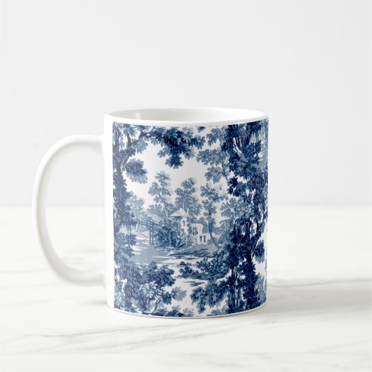 beeld in het landschap Toile-Blue en White Koffiemok (Links)