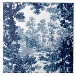 beeld in het landschap Toile-Blue en White Tegeltje
