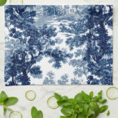  beeld in het landschap Toile-Blue en White Theedoek (Gevouwen)