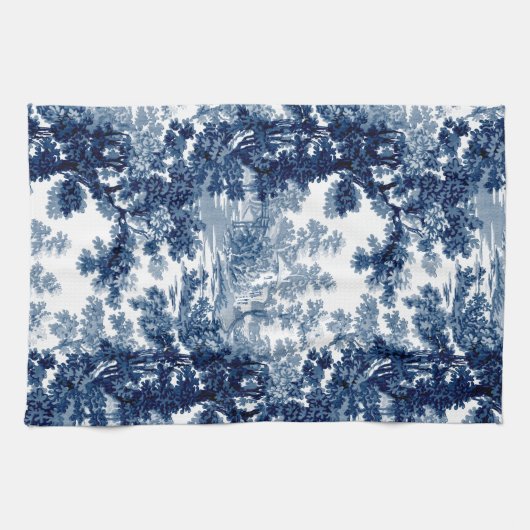  beeld in het landschap Toile-Blue en White Theedoek (Horizontaal)