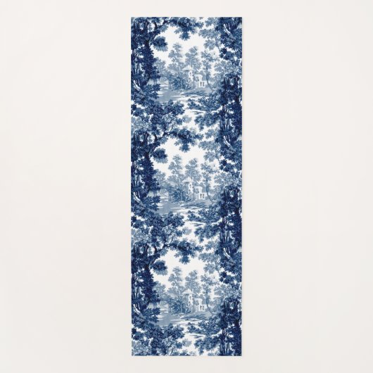  beeld in het landschap Toile-Blue en White Yogamat (Voorkant)