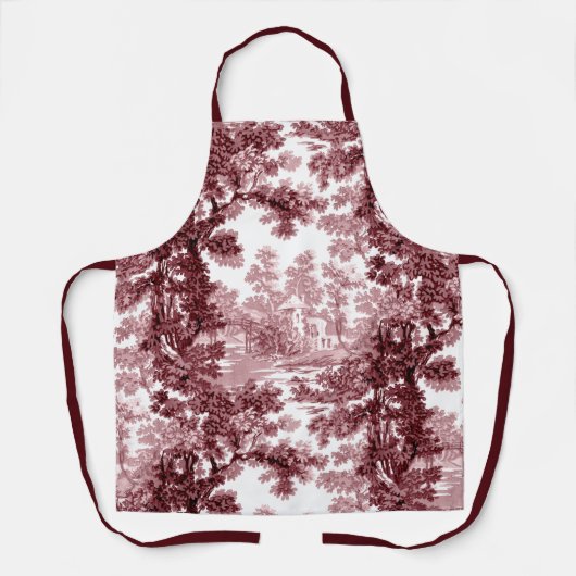  beeld in het landschap Toile-Roze & White Schort (Voorkant)