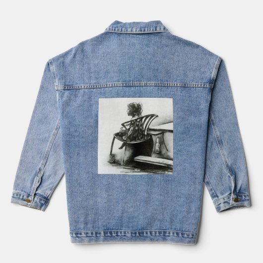 Beeld je mijn realiteit in denim jacket (Achterkant)