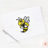 Beeld omgekeerd grappige bij ronde sticker (Envelop)