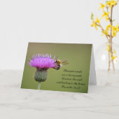 Beeld op Thistle Thinking van u kaart met Manuscri (Gele Bloem)