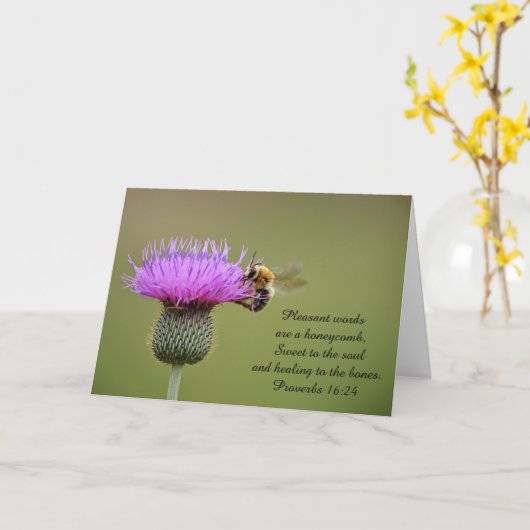 Beeld op Thistle Thinking van u kaart met Manuscri (Gele Bloem)