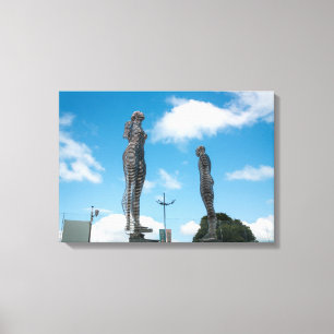 Beeld van Ali en Nino in de stad Batumi in Georgië Canvas Afdruk