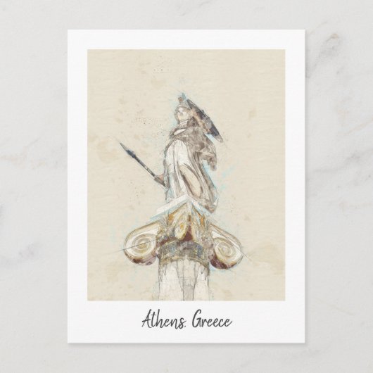  beeld van Athena Briefkaart - Klassiek Grieks (Voorkant)