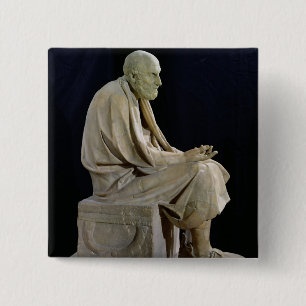 beeld van Chrysippus de Griekse filosoof Vierkante Button 5,1 Cm